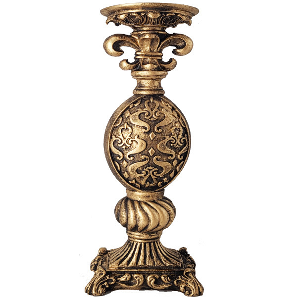 Castiçal Flor De Lis Para Vela Ou Bola De Flores 22320 Ouro