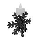 Castiçal Frozen Com Vela Eletrônica - Preto