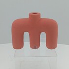 Castiçal Home&co Cerâmica 14x19x5cm Terracota