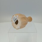 Castiçal Home&co Cerâmica 14x9x9cm Estilo Madeira