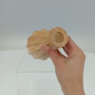 Castiçal Home&co Cerâmica 14x9x9cm Estilo Madeira