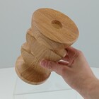 Castiçal Home&co Cerâmica 15x9x9cm Estilo Madeira