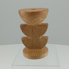 Castiçal Home&co Cerâmica 15x9x9cm Estilo Madeira