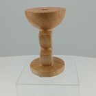 Castiçal Home&co Cerâmica 15x9x9cm Estilo Madeira