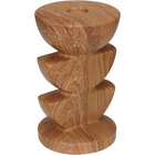 Castiçal Home&co Cerâmica 15x9x9cm Estilo Madeira