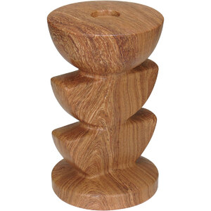 Foto de Castiçal Home&co Cerâmica 15x9x9cm Estilo Madeira