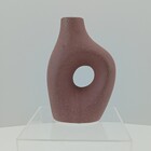 Castiçal Home&co Cerâmica 18x13x7cm Marrom