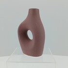 Castiçal Home&co Cerâmica 18x13x7cm Marrom