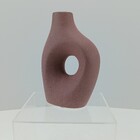 Castiçal Home&co Cerâmica 18x13x7cm Marrom