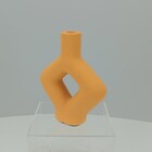 CASTIÇAL HOME&CO CERÂMICA 18x15x5cm LARANJA