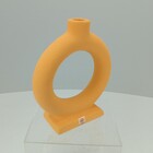 Castiçal Home&co Cerâmica 18x16x6cm Laranja