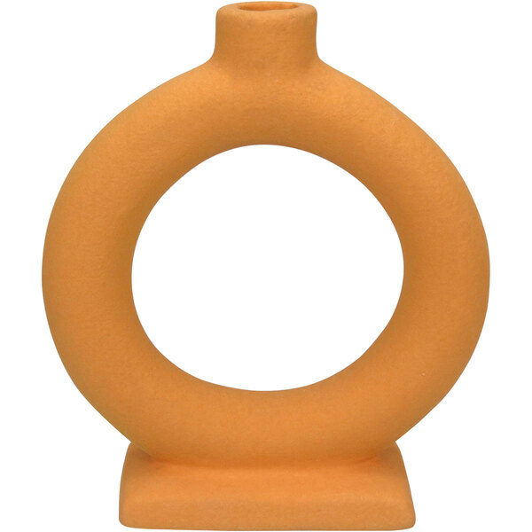 Castiçal Home&co Cerâmica 18x16x6cm Laranja