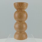 Castiçal Home&co Cerâmica 20x8x8cm Estilo Madeira