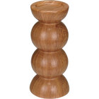 Castiçal Home&co Cerâmica 20x8x8cm Estilo Madeira