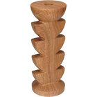 Castiçal Home&co Cerâmica 20x9x9cm Estilo Madeira