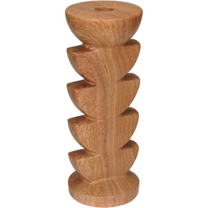 Foto de Castiçal Home&co Cerâmica 20x9x9cm Estilo Madeira