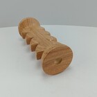 Castiçal Home&co Cerâmica 20x9x9cm Estilo Madeira