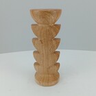 Castiçal Home&co Cerâmica 20x9x9cm Estilo Madeira