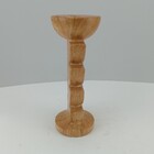 Castiçal Home&co Cerâmica 20x9x9cm Estilo Madeira