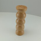 Castiçal Home&co Cerâmica 25x8x8cm Estilo Madeira