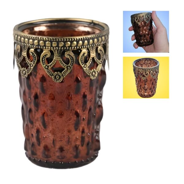 Castical Metal E Vidro - Dourado Vintage