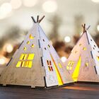 Castiçal Oca Com Vela Eletrônica  Mdf Cru