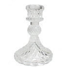 Castiçal Para Vela 10,5cm Em Vidro Extra Grosso Transparente