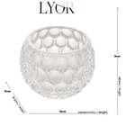 Castiçal Porta Vela De Cristal Bolhas 11x8 5cm 4417 Lyor