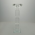 Castiçal Porta Vela Decorativo Cristal 28x9x9cm Transparente