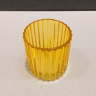 Castiçal Porta Vela Decorativo Home&co Vidro 8x7x7cm Amarelo