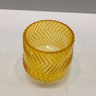 Castiçal Porta Vela Decorativo Home&co Vidro 8x8x8cm Amarelo