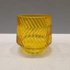 Castiçal Porta Vela Decorativo Home&co Vidro 8x8x8cm Amarelo