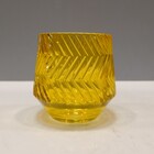 Castiçal Porta Vela Decorativo Home&co Vidro 8x8x8cm Amarelo