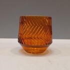 Castiçal Porta Vela Decorativo Home&co Vidro 8x8x8cm Âmbar