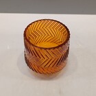 Castiçal Porta Vela Decorativo Home&co Vidro 8x8x8cm Âmbar