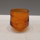 Castiçal Porta Vela Decorativo Home&co Vidro 8x8x8cm Âmbar