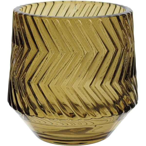 Castiçal Porta Vela Decorativo Home&co Vidro 8x8x8cm Marrom