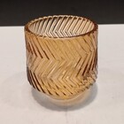 Castiçal Porta Vela Decorativo Home&co Vidro 8x8x8cm Marrom