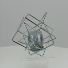 Castiçal Porta Vela Trama Home&co Cúpula Vidro Metal 19x22x22