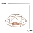 Castiçal Porta Velas Aramado Decorativa Dourada Poligon 13cm