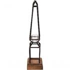 Castiçal Sídon Decorativo De Metal Preto Para Velas Sala