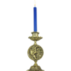 Castiçal Sol E Lua Em Latão Artesanal