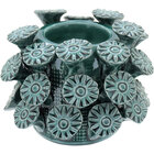 Castiçal Suporte Para Vela 8x10x10cm Cerâmica Verde