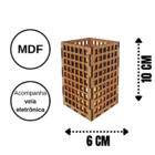 Castiçal Tabuleiro Com Vela Eletrônica - Marrom
