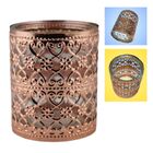 Castical Vaso De Metal E Vidro Bronze Com Relevo