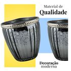 Castical Vaso De Vidro Preto Reflexivo Com Detalhes Em Metal