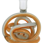 Castiçal Vidro 16x14x14cm Âmbar Decorativo Porta Vela