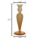 Castiçal Vidro Coral 9x23cm