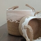 Caterrine Cesta Decorativa Organizadora Cachepô Tecido Marrom