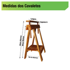 Cavalete para Móveis Dobrável até 170Kg Pinus Mel Ideale